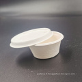 Tasse de bagasse de pulpe de canne à sucre compostable de 2 oz avec couvercle